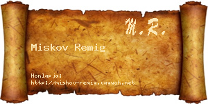 Miskov Remig névjegykártya